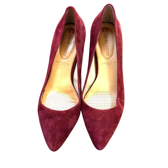 Corso Como PURPLE pumps 7M covered block heels pointy toes designer career - Picture 1 of 10